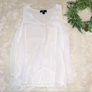 IZ Byer | White Flowy Tank Blouse